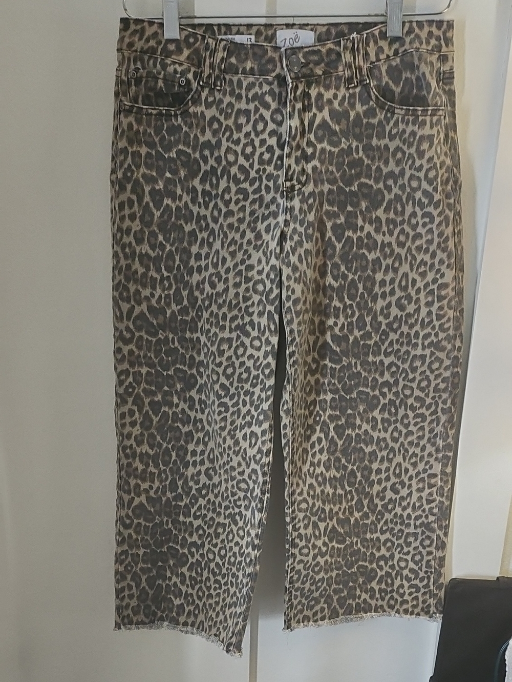 Leopard Print Cropped Wide-Leg Pants - Brown/Black